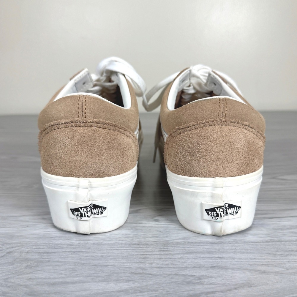 Vans Old Skool Stacked Tan Suede Platform Sneakers Womens 10 721356 Brown - Picture 3 of 7